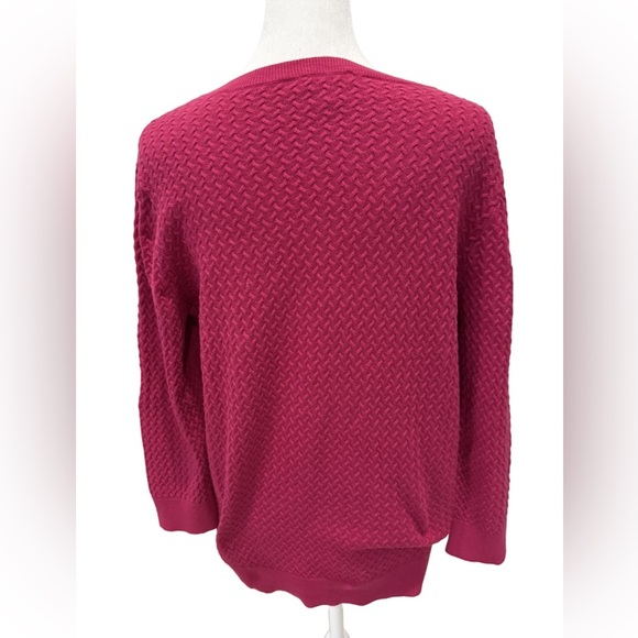 Talbots Hot Pink V-Neck Sweater, Medium - Picture 4 of 6